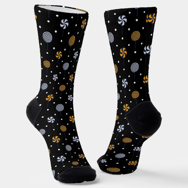 Candy Halloween Seamless Pattern Socken (Gewinkelt)