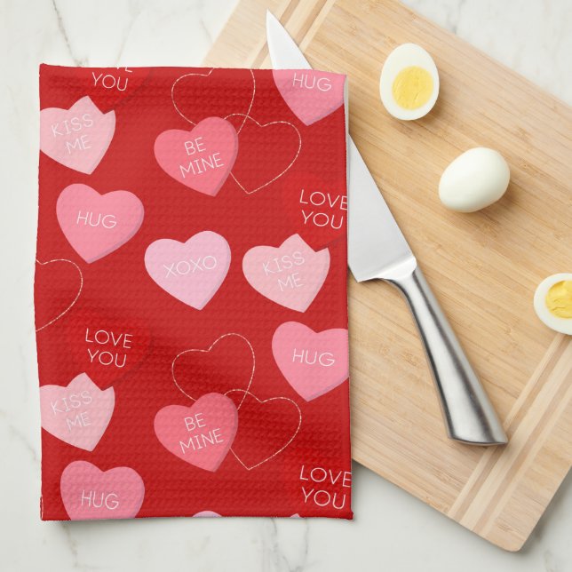 Candy Heart Cascade Geschirrtuch (Viertel Falte)