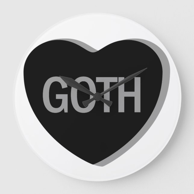 Candy Heart - Goth Große Wanduhr (Vorderseite)