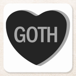 Candy Heart - Goth Rechteckiger Pappuntersetzer