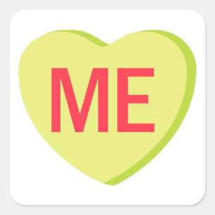 Candy Heart - ICH Quadratischer Aufkleber