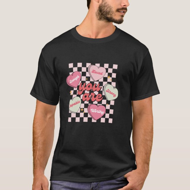 Candy Heart Teacher Valentine's Day Frauen Sie sin T-Shirt (Vorderseite)