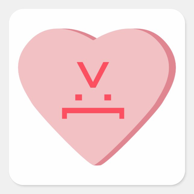 Candy Heart - Teufelskreis Quadratischer Aufkleber (Vorderseite)