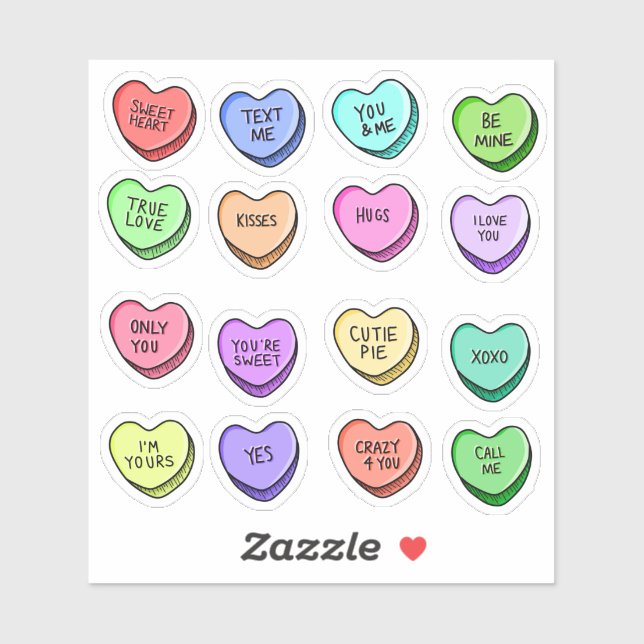 Candy Heart Vinyl Stickers Aufkleber (Blatt)