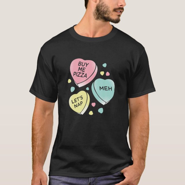 Candy-Hearts aktualisiert für das moderne Valentin T-Shirt (Vorderseite)