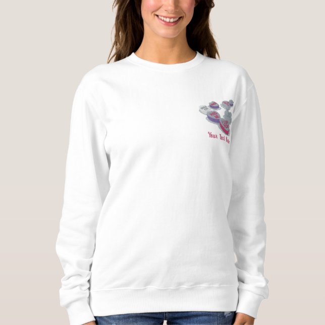 Candy Hearts - anpassen Besticktes Sweatshirt (Vorderseite)