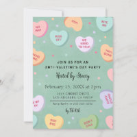 Candy Hearts Anti-Valentinstag-Party Einladung