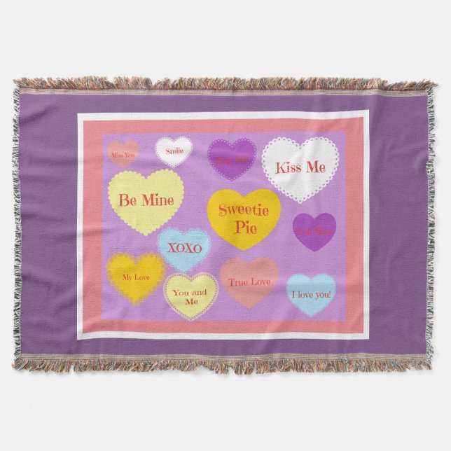 Candy Hearts Blanket Decke (Vorderseite)