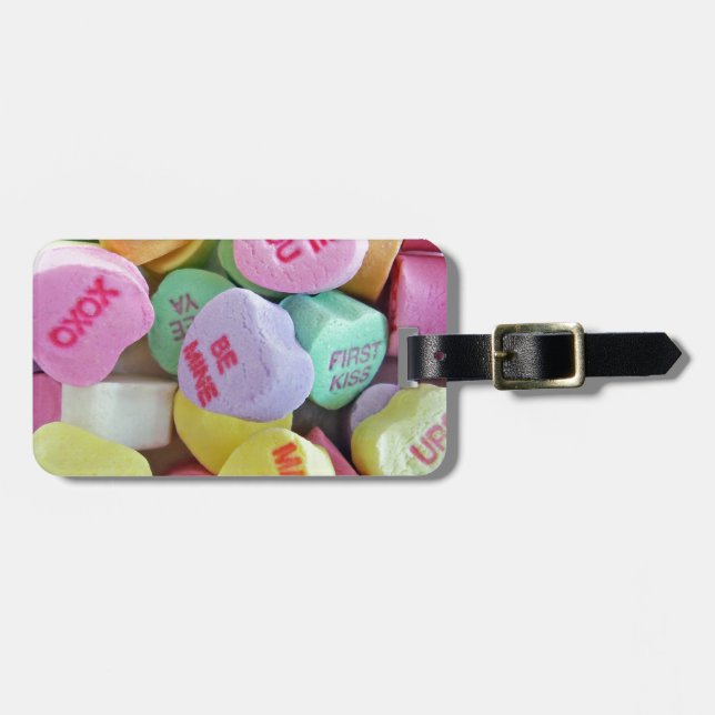 Candy Hearts Gepäckanhänger (Vorderseite horizontal)