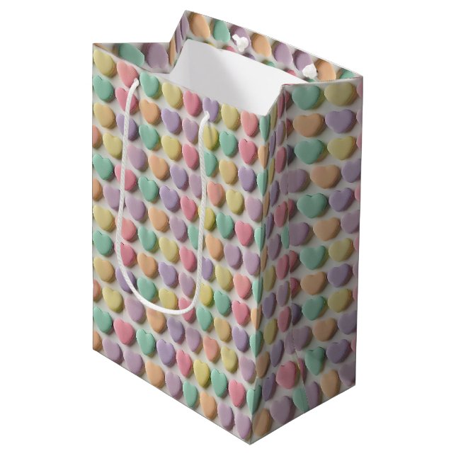 Candy Hearts Gift Bag Mittlere Geschenktüte (Vorderseite Schrägansicht)