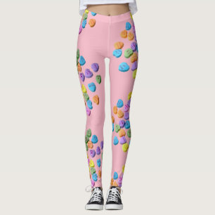 Candy Hearts Leggings Saint Valentin mignonne
