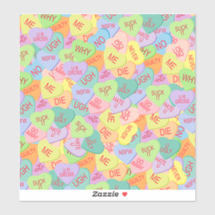 Candy Hearts Muster SFW Custom Cut Vinyl Stickers Aufkleber