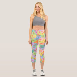 Candy Hearts Pattern - SFW Capri Leggings