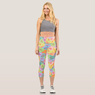 Candy Hearts Pattern - SFW Capri Leggings