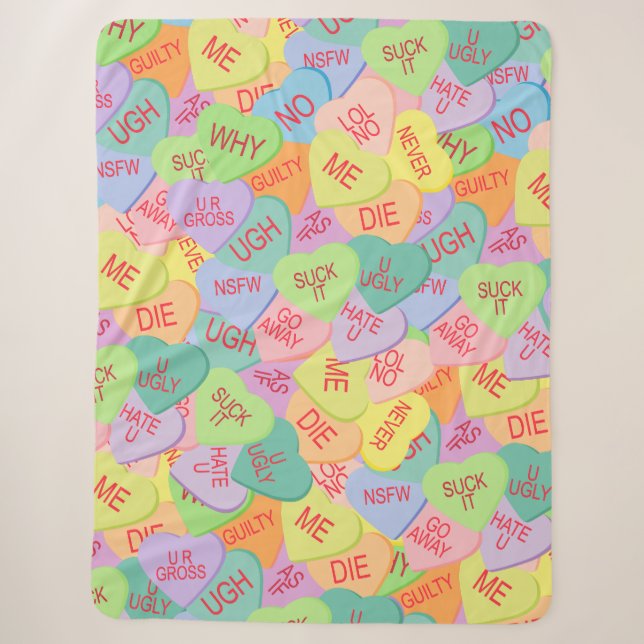 Candy Hearts Pattern - SFW Sherpadecke (Vorderseite)