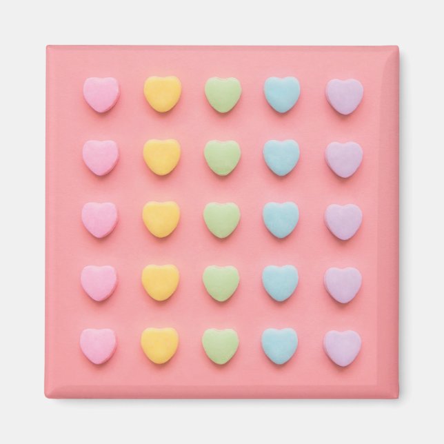 Candy Hearts Portrait Magnet (Vorne)