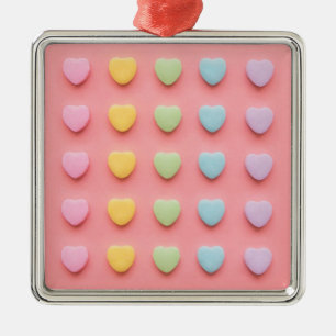 Candy Hearts Portrait Ornament Aus Metall