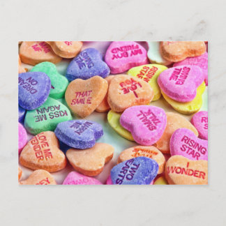 Candy Hearts Postcard Postkarte
