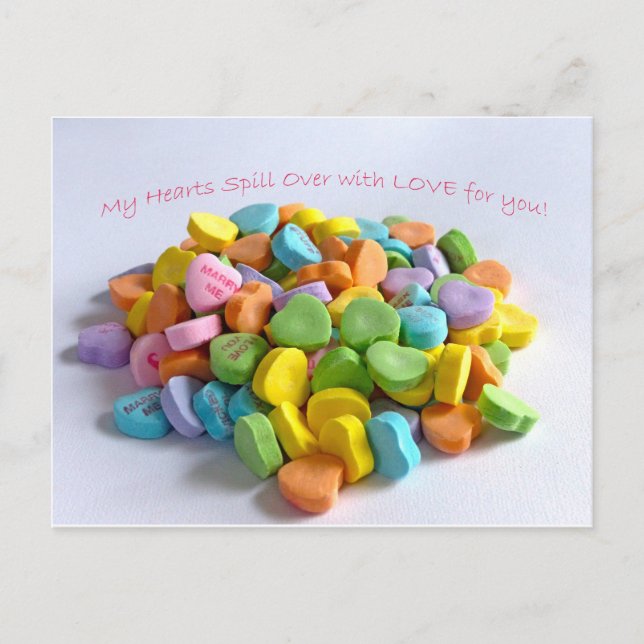 Candy Hearts Postkarte (Vorderseite)