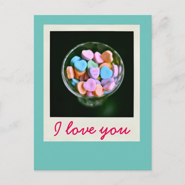 Candy Hearts Postkarte (Vorderseite)