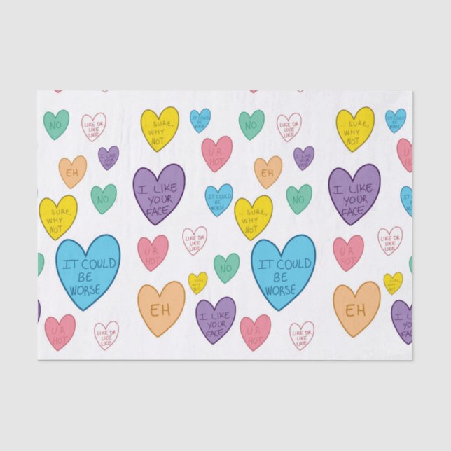 Candy Hearts Seidenpapier (Vorderseite)