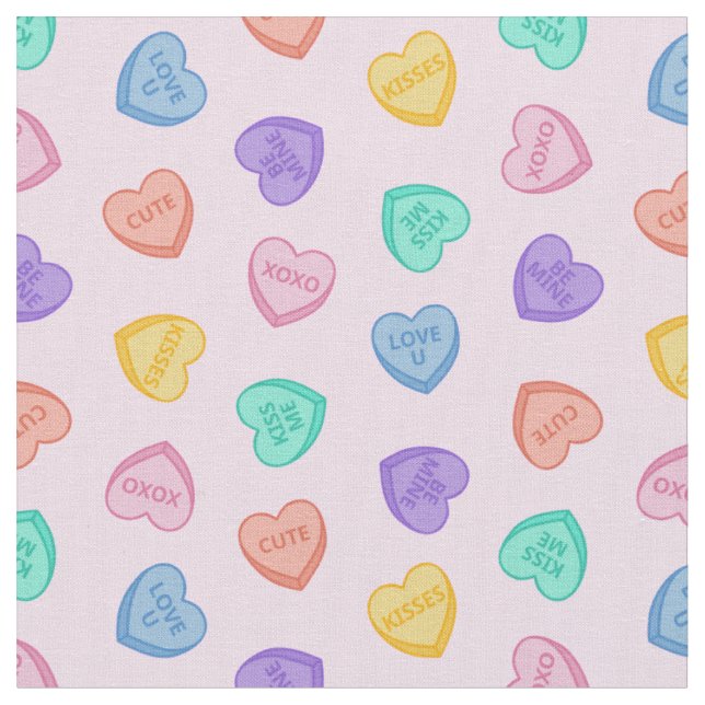 Candy Hearts Stoff (Nahaufnahme)