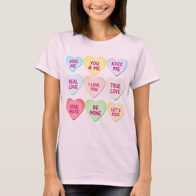 Candy Hearts TShirt: Perfektes Valentinoutfit T-Shirt (Vorderseite)