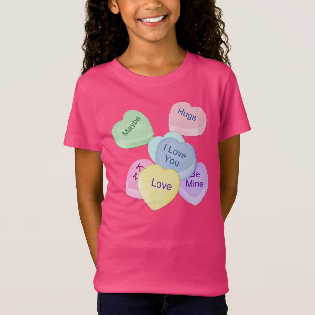 Candy Hearts und Text T-Shirt (Vorderseite)