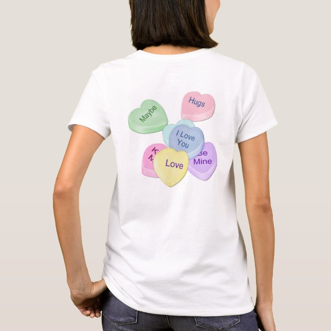 Candy Hearts und Text T-Shirt (Rückseite)