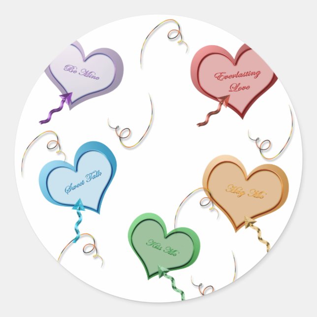 Candy Hearts Valentine Stickers (Vorderseite)