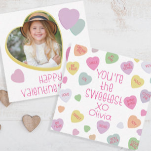 Candy Hearts Valentine's Classroom Carte photo