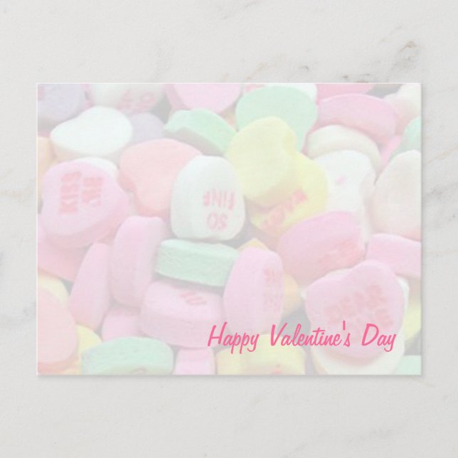 Candy Hearts Valentine's Day Cartes postales (Devant)