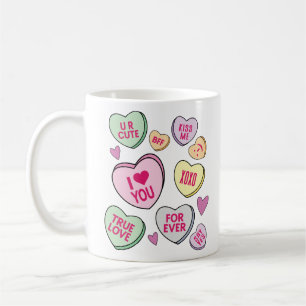 Candy Hearts Valentinstag Conversation Hearts Kaffeetasse