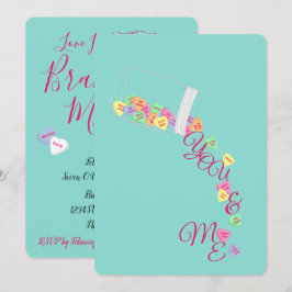 Candy Hearts You & Me Celebration Dusche Party Einladung