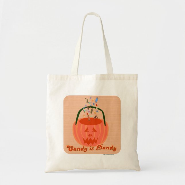 Candy is Dandy Spooky Halloween Cartoon Slogan Tragetasche (Vorne)