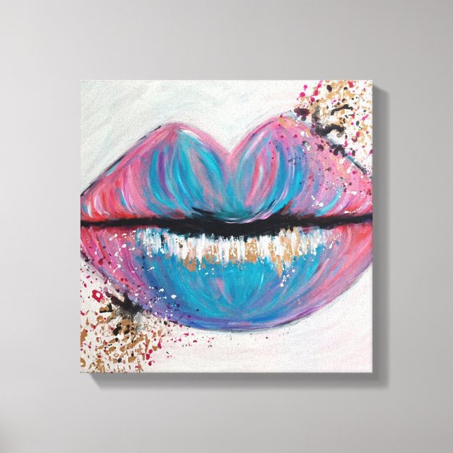 Candy Kiss Lips Leinwanddruck (Vorderseite)