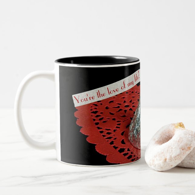 Candy Kiss mit Liebe Zweifarbige Tasse (Mit Donut)