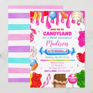 Candy Land Birthday Einladung