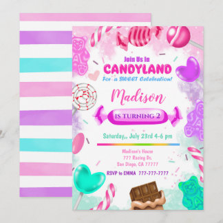 Candy Land Birthday Einladung