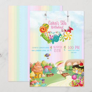 Candy Land Birthday Party Einladung