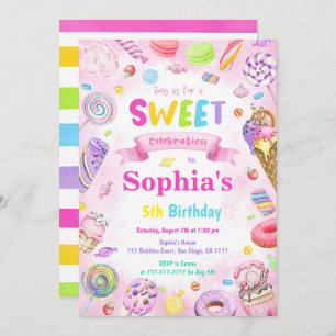 Candy Land Invitation d'anniversaire
