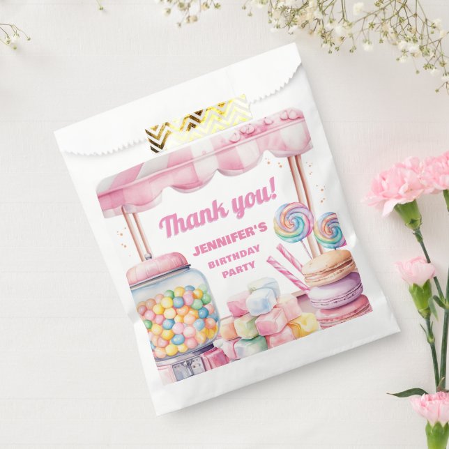 Candy Land Retro Rosa Süßigkeiten Girl Birthday Geschenktütchen (Versiegelt)
