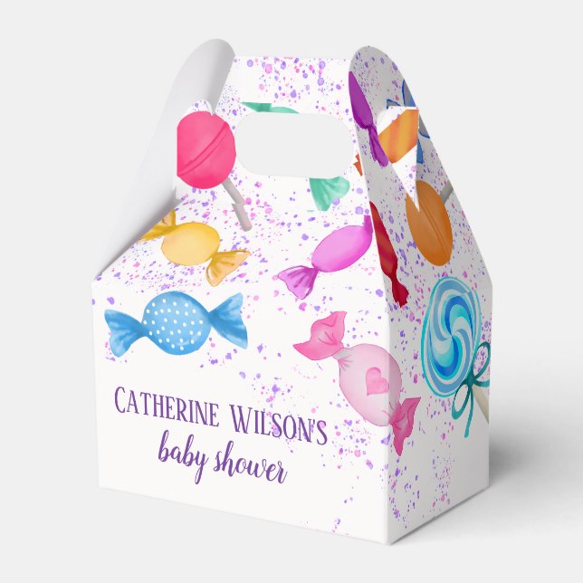 Candy Land Süßigkeiten Lollipops Rainfall Baby Dus Geschenkschachtel (Vorderseite)