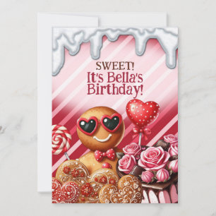 Candy Land Sweets Herz Party Einladungen