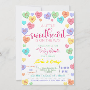 Candy Little Sweetheart Babyparty ist auf dem Weg Einladung