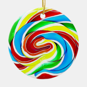 Candy Lollipop Realistic Food Christmas Keramik Ornament
