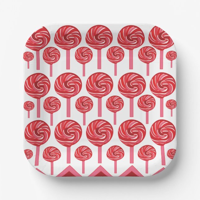 Candy Lollipop Sweet Candy Lollipop Party Pappteller (Vorderseite)