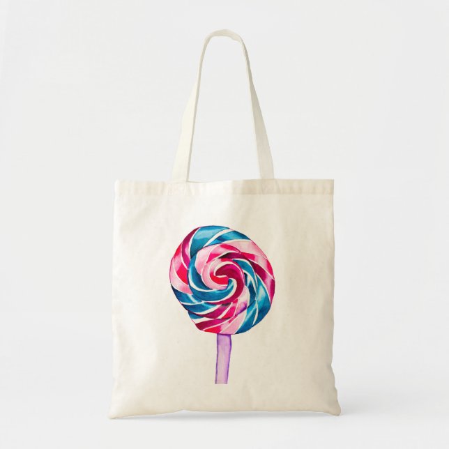 Candy Lollipop Wasserfarbe Süßes Kunst Tragetasche (Vorne)