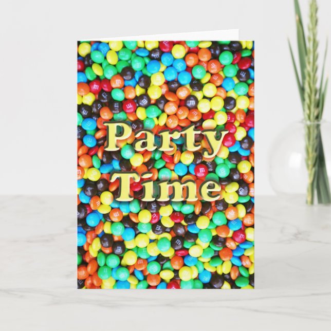 Candy-M&Ms-Party time-v-26 Karte (Vorderseite)