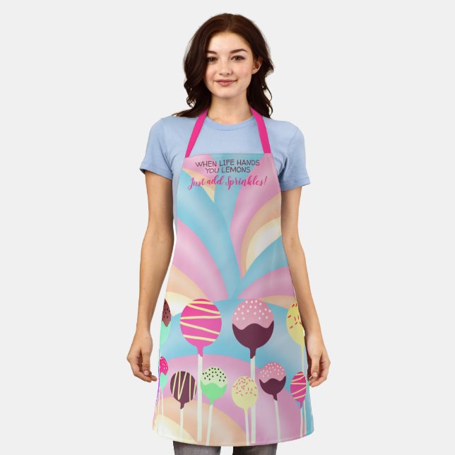 Candy macht Kuchen Pop verwirrt personalisiert Schürze (Getragen)